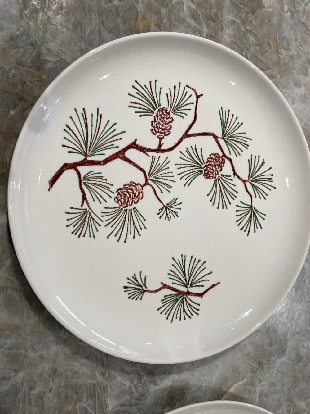 Stetson Marcrest~Vintage Misty Pine  ovenproof hand painted underglaze Plates